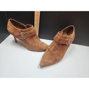 Nine West 2" High Heel Boots, 6 1/2, Leather,Inside Flaking,see Pics, Out Good